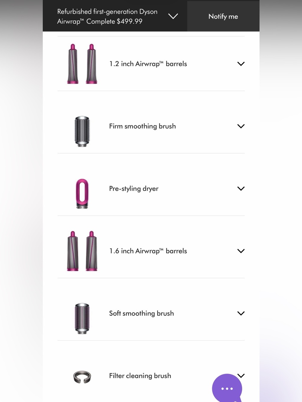 COMPLETE Dyson Multi-Tool Hair Styler Set in Silver and Magenta with Tan Case - Picture 12 of 16